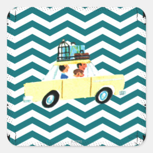 Adesivo Quadrado Atingindo a estrada aberta 2