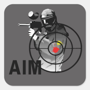 Adesivo Quadrado Atirador do Paintball - alvo