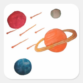 Adesivo Quadrado Atirando estrelas no espaço