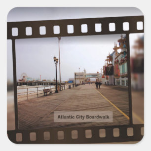 Adesivo Quadrado Atlantic City Beach Boardwalk sobre cinema