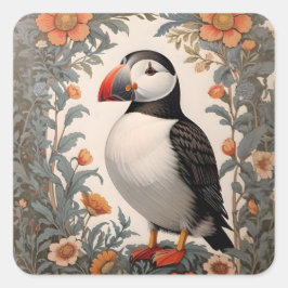 Adesivo Quadrado Atlantic Puffin William Morris Inspirou Floral