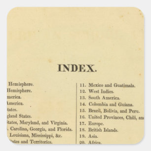 Adesivo Quadrado Atlas americano da escola de Grigg