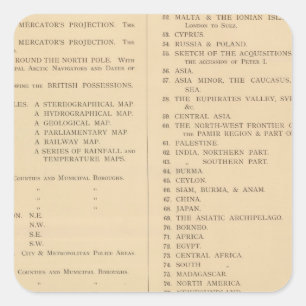 Adesivo Quadrado Atlas da Londres de Stanford da geografia