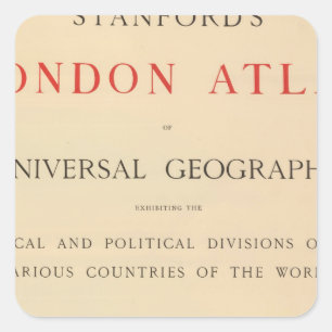 Adesivo Quadrado Atlas da Londres de Stanford do frontispício
