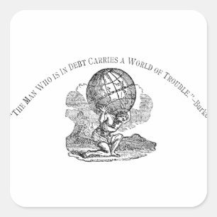 Adesivo Quadrado Atlas Shrugged/citações do débito