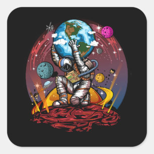 Adesivo Quadrado Atlas Space Man