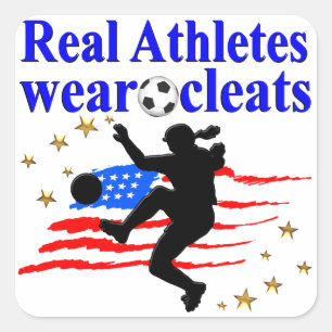 ADESIVO QUADRADO ATLETAS REAIS VESTIR CLEATS SOCCER DESIGN