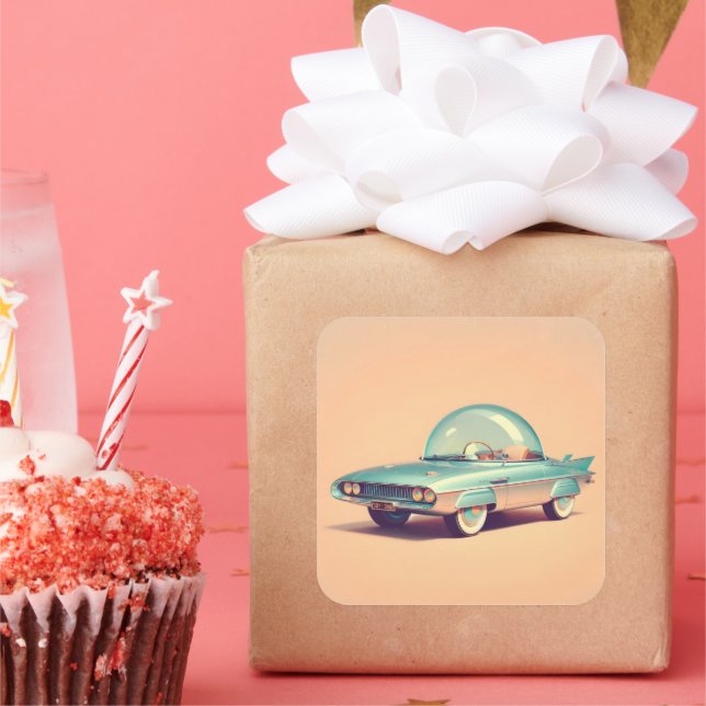 Adesivo Quadrado Atomic Futuristic Bubble Blaster Car (Festa)