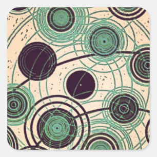 Adesivo Quadrado átomos e elétrons