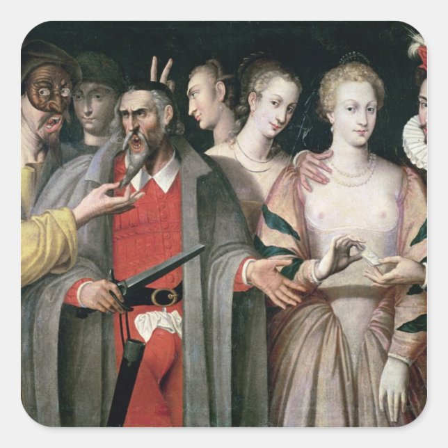 Adesivo Quadrado Atores da Commedia dell'Arte (Frente)