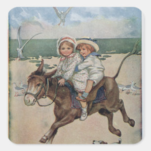 Adesivo Quadrado Através das areias