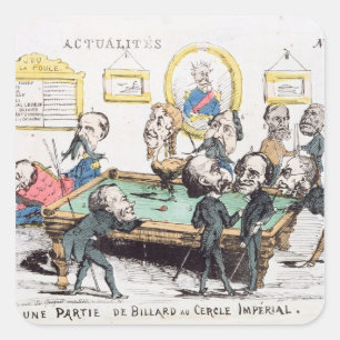 Adesivo Quadrado Au Cercle Imperial de Une Partie de Billard