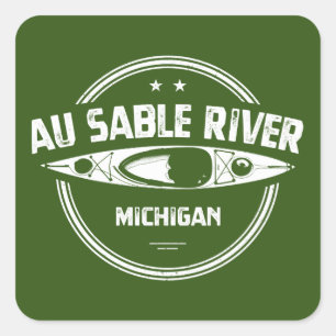 Adesivo Quadrado Au Sable River Michigan Kayaking