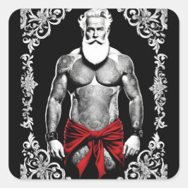 Adesivo Quadrado Auch der Weihnachtsmann wünscht ein frohes Fest l