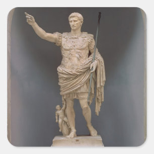 Adesivo Quadrado Augustus de Prima Porta, c.20 BC (mármore)