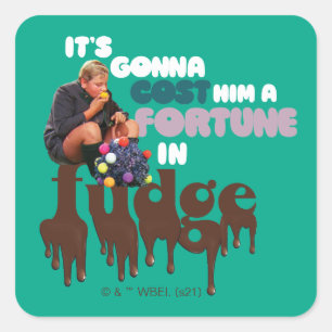 Adesivo Quadrado Augustus Gloop - Uma Fortuna em Fudge