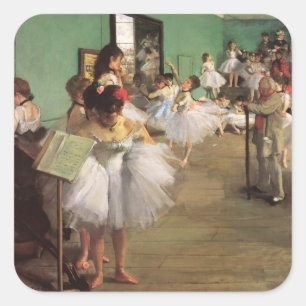 Adesivo Quadrado Aula de Dança de Degas, Impressionismo Antigo Ball