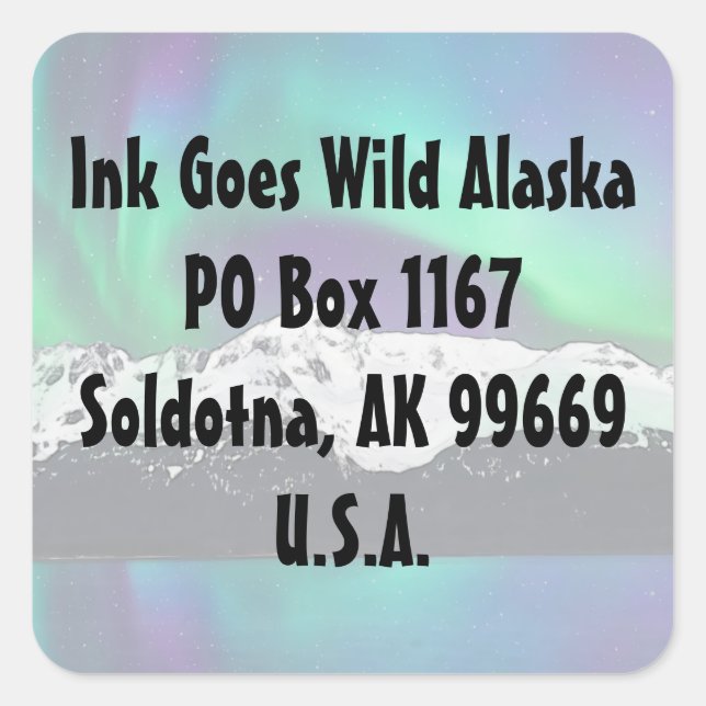 Adesivo Quadrado Aurora Borealis - Autocolantes (Frente)