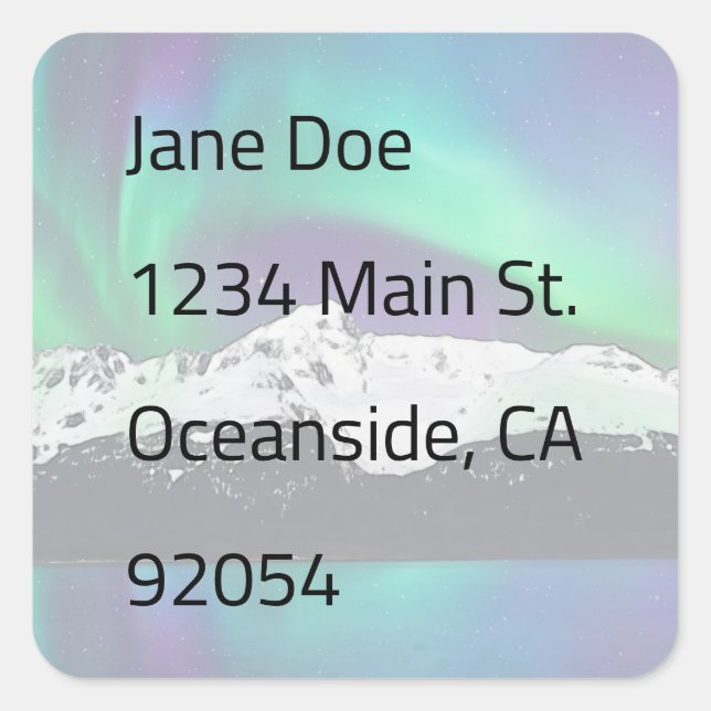 Adesivo Quadrado Aurora Borealis - Autocolantes (Frente)