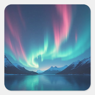 Adesivo Quadrado Aurora Islandesa
