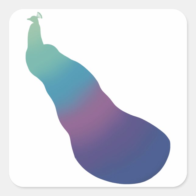 Adesivo Quadrado Aurora Peacock Gradient Sticker (Frente)