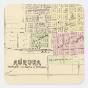 Adesivo Quadrado Aurora, Phillips, um Hampton, Nebraska