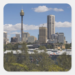 Adesivo Quadrado Austrália, Sydney, Potts Point. Horizonte de Sydne