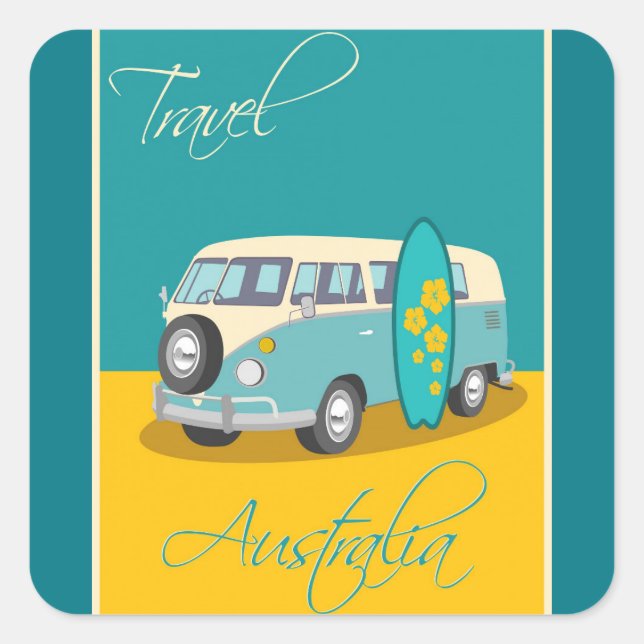 Adesivo Quadrado Austrália:Viagem Sticker (Frente)