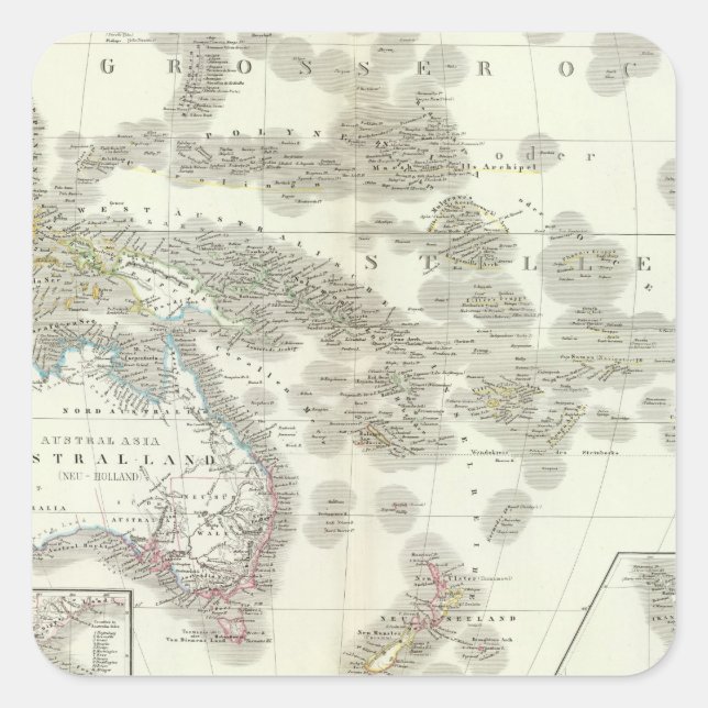 Adesivo Quadrado Australiano - Austrália (Frente)