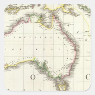 Adesivo Quadrado Áustria e mapa gravado Indonésia