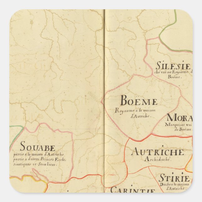 Adesivo Quadrado Áustria e República Checa (Frente)