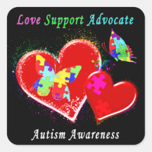 Autismo Borboletas em Corações