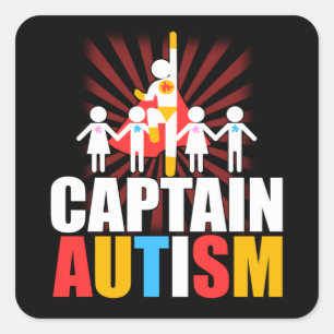 Adesivo Quadrado Autismo é a minha consciência super-herói super