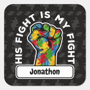 Adesivo Quadrado Autismo Personalizado Sua Luta É Minha Luta