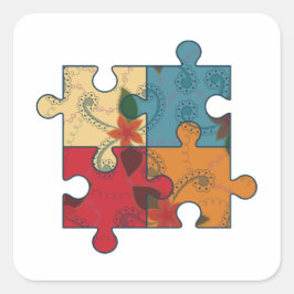 Adesivo Quadrado Autismo símbolo autocolante