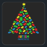 Adesivo Quadrado Autismo Tree Christmas Love Autism Gifts<br><div class="desc">Apoie a consciência do autismo através de um design quebra-cabeça,  mostre amor e escolha gentileza porque o amor não precisa de palavras,  a pessoa autista é diferente e não menos. Dons de excelente para mãe autista,  pai autista,  tia autista e família autista para apoiar a Consciência do Autismo.</div>