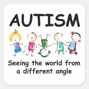 Adesivo Quadrado Autismo...ver o mundo de um ângulo diferente