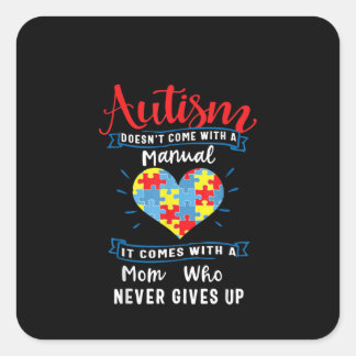 Adesivo Quadrado Autista | Autismo não vem com manual