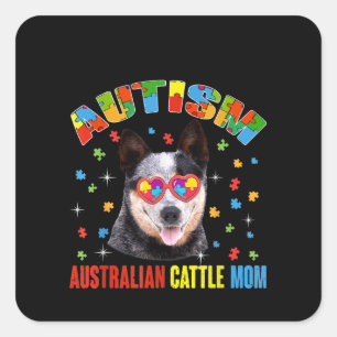 Adesivo Quadrado Autista Gado australiano Mãe Quebra-cabeça