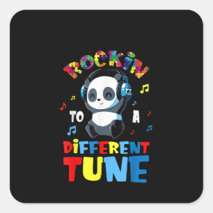 Adesivo Quadrado Autista  Rockin Para Um Panda Bonito Diferente