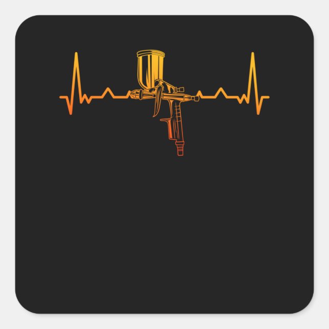 Adesivo Quadrado Auto Body Painter Car Painter Spray Gun (Frente)