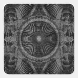 Adesivo Quadrado Auto-falantes de música branca e preta