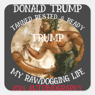 ADESIVO QUADRADO AUTOBIOGRAFIA DE DONALD TRUMP 2024 ESTÁ DISPONÍVEL