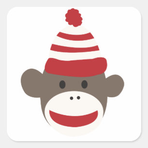 Adesivo Quadrado Autocolante Bico Smiley Monkey Face