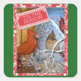 Adesivo Quadrado Autocolante Cardinal Amigos