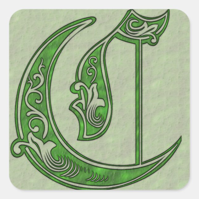 Adesivo Quadrado Autocolante com letra C ao quadrado (Frente)