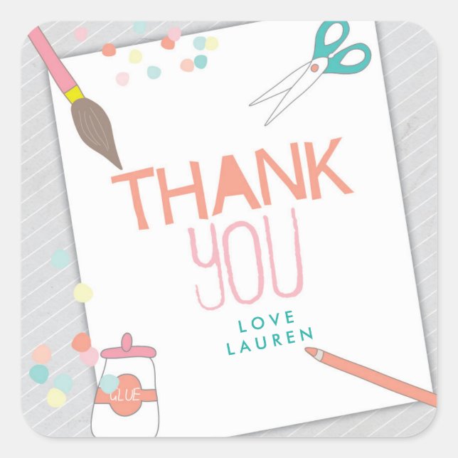 Adesivo Quadrado Autocolante de Artesanato e arte moderna (Frente)