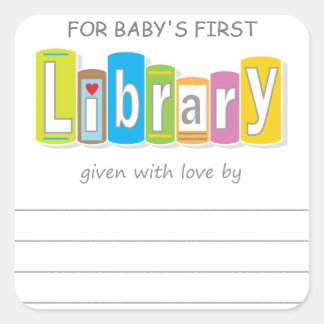 Adesivo Quadrado Autocolante de biblioteca