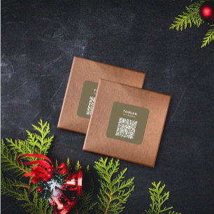 Adesivo Quadrado Autocolante de código QR de Natal Moderno