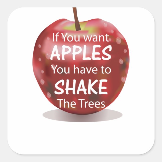 Adesivo Quadrado Autocolante de Cotação Motivacional da Apple (Frente)